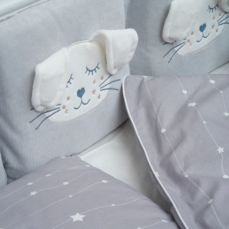 Постільний комплект 7 ел Twins Кролик 4075-TК-10, grey